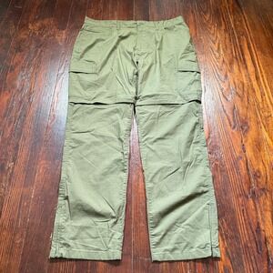 Prana Pants Mens 40x32 Green Double Peak Convertible Cargo Lightweight Outdoor‎